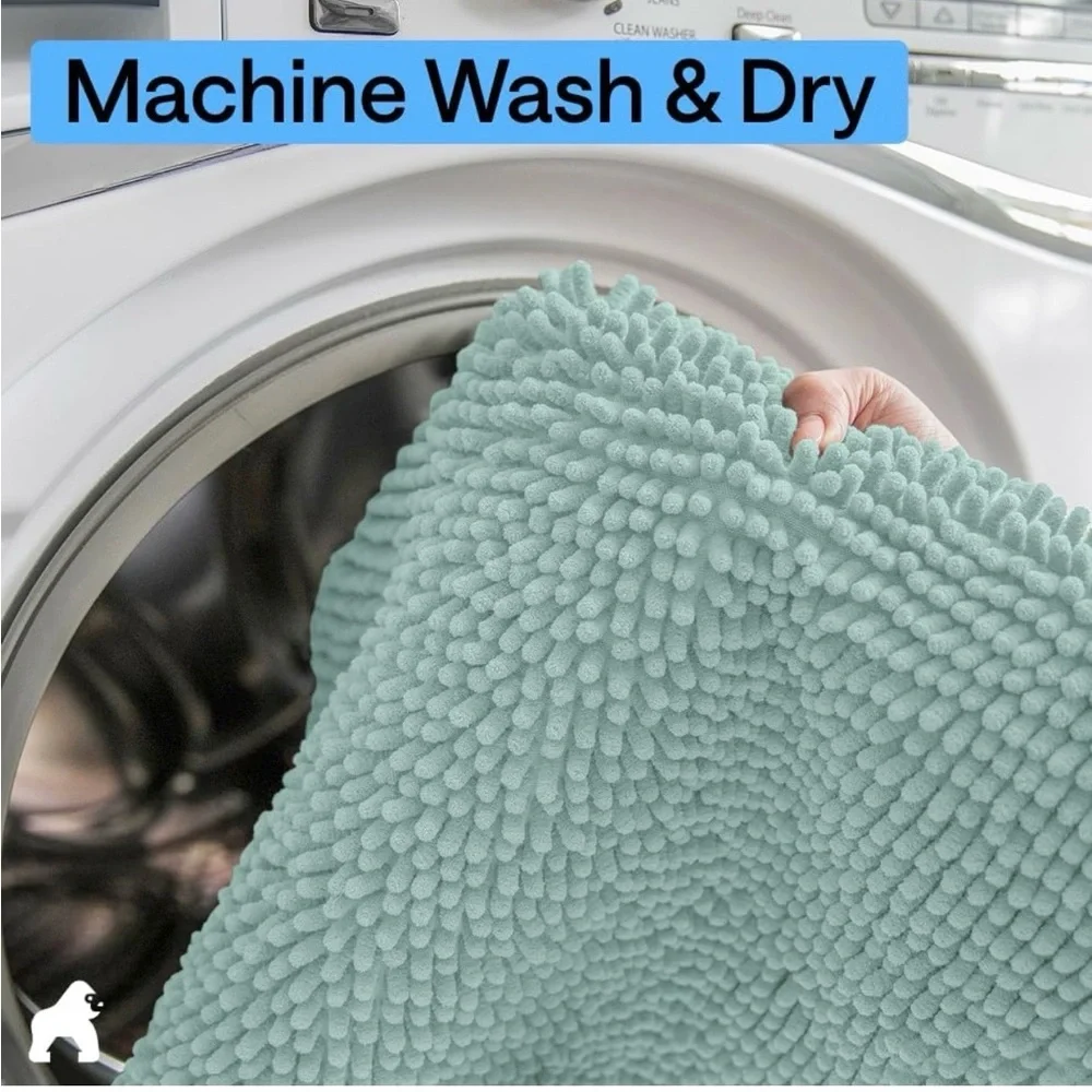 2 Piece Bathroom Rug Set - Non-Slip - Soft Chenille